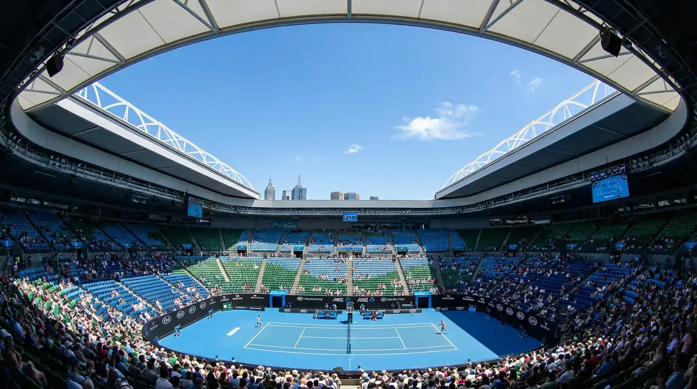 Campo da tennis in cemento blu dell'Australian Open
