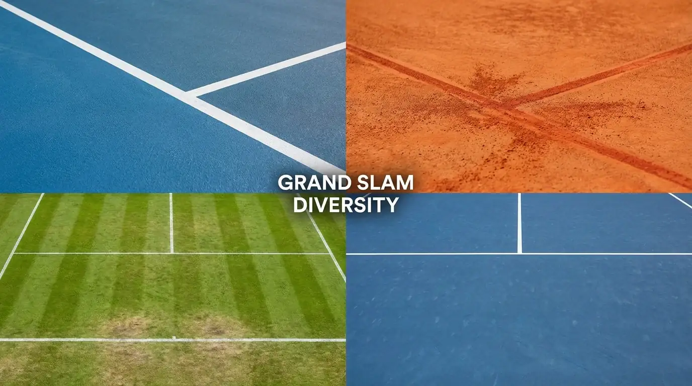 I quattro trofei dei tornei Grande Slam di tennis
