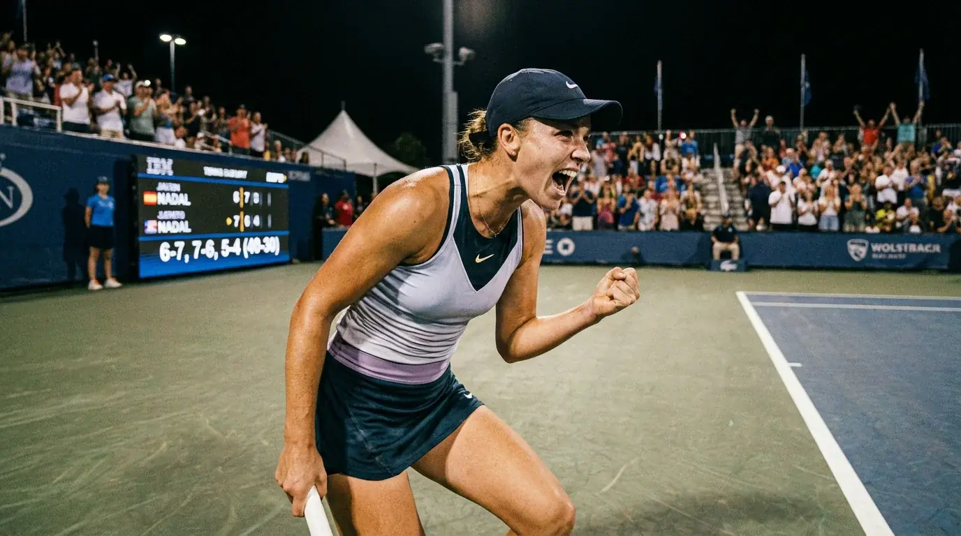Tennista favorito che rimonta durante una partita